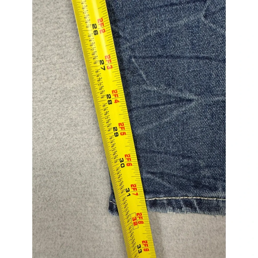True Religion Joey Low Rise Flare Super T Stitch Blue Denim Jeans Mens 37 x 31.5